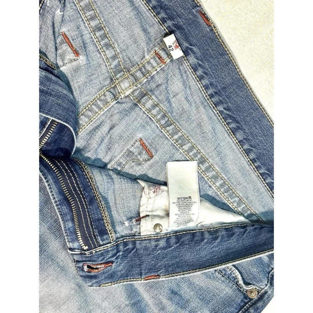 True Religion Rickie Straight Jeans Men’s Size 42 Medium Wash w/ Flap Pockets